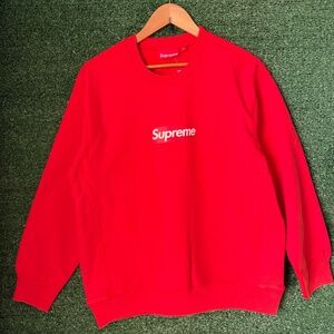 Supreme Red Box Logo Washed Crewneck Size Small